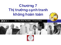 Bài giảng Chương 7 Thị trường cạnh tranh không hoàn toàn |  Đại học Gia Định