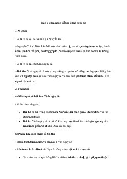 Văn mẫu lớp 10: Dàn ý cảm nhận bài thơ Cảnh ngày hè | Cánh diều