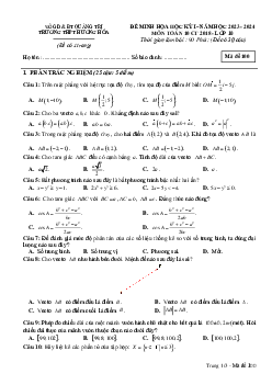Đề minh họa cuối kỳ 1 Toán 10 năm 2023 – 2024 trường THPT Hướng Hóa – Quảng Trị