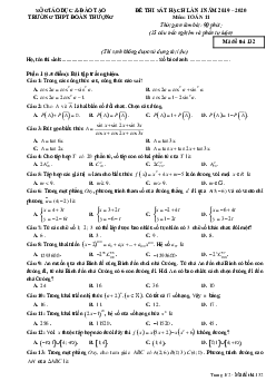 Đề thi sát hạch Toán 11 lần 1 năm 2019 – 2020 trường Đoàn Thượng – Hải Dương