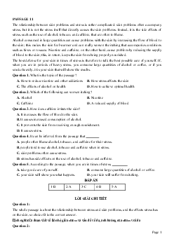 PASSAGE 11_Theme 6. Health and Lifestyles (Sức khỏe và lối sống)