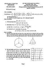 Đề tuyển sinh lớp 10 môn Toán (chuyên) năm 2025 – 2026 sở GD&ĐT Bình Phước