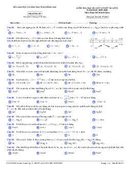 Đề thi HK1 Toán 12 năm học 2019 – 2020 sở GD&ĐT Đồng Nai