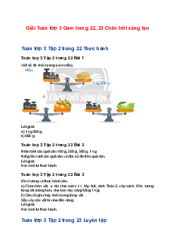 Giải Toán lớp 3 Gam trang 22, 23 Chân trời sáng tạo