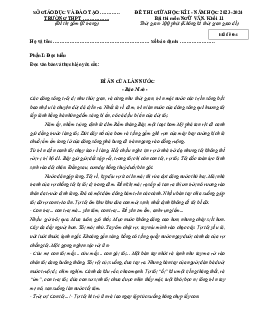 Đề thi giữa học kì 1 môn Ngữ văn 11 năm 2023 - 2024 sách Kết nối tri thức với cuộc sống | Đề 2