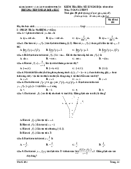 Đề học kỳ 2 Toán 11 năm 2022 – 2023 trường THPT Phan Bội Châu – Bình Thuận