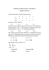 Đề thi trắc nghiệm - Môn Toán cho các nhà kinh tế | Đại học Kinh Tế Quốc Dân