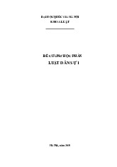 Đề cương học phần luật dân sự 1 | Trường Đại học Luật - Đại học Quốc gia Hà Nội