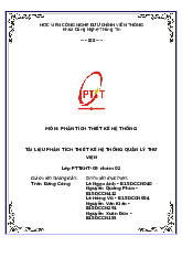 Tài liệu Phân tích Thiết kế hệ thống Quản lý thư viện | Tài liệu môn Phân tích thiết kế hệ thống | Học viện Công Nghệ Bưu Chính Viễn Thông