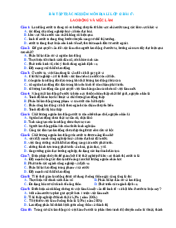 Trắc nghiệm Địa 12 bài 17 có đáp án: Lao động và việc làm