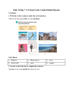 Unit 12 lớp 7 A Closer Look 1 sách Global Success
