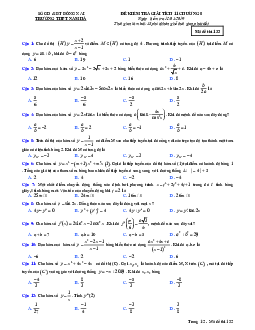 Đề kiểm tra Đại số và Giải tích 11 chương 5 năm 2018 – 2019 trường Nam Hà – Đồng Nai