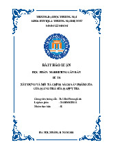 Xây Dựng Chính Sách Sản Phẩm Cửa Hàng Trà Sữa Happy Tea | Bài thảo luận marketing căn bản