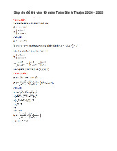 Đề thi tuyển sinh vào 10 môn Toán GD&ĐT Bình Thuận năm 2024 - 2025