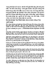 Coca Cola - Phân tích thị trường và chiến lược kinh doanh tại Việt Nam môn Nguyên lý thống kê | Học viện Phụ nữ Việt Nam