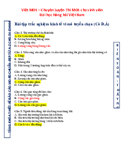 Bài tập trắc nghiệm Kinh tế vi mô (có đáp án)
