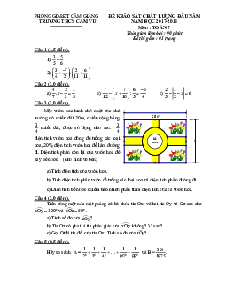 Đề KSCL đầu năm năm học 2017 – 2018 môn Toán 7 trường THCS Cẩm Vũ – Hải Dương