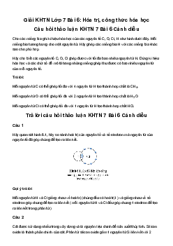 Giải Khoa học tự nhiên 7 Bài 6: Hóa trị, công thức hóa học | Cánh diều