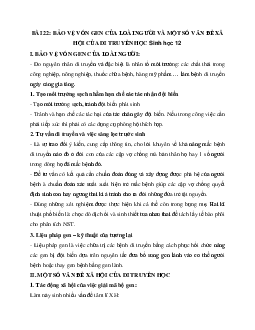 Sinh học 12 bài 22: Bảo vệ vốn gen của loài người và một số vấn đề xã hội của di truyền học