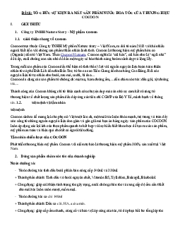 Bài tập nhóm môn Quan hệ công chúng đề tài: Tổ chức sự kiện ra mắt sản phẩm nước hoa tóc của thương hiệu COCOON"