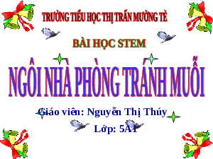 Giáo án điện tử Khoa học 5 Cánh diều: Bài học Stem Ngôi nhà phòng tránh muỗi
