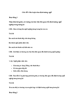 Giải Hoạt động trải nghiệm 11: Rèn luyện theo định hướng nghề | Cánh diều