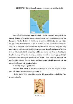 Lịch sử 10 bài 6: Các quốc gia Ấn và văn hóa truyền thống Ấn Độ