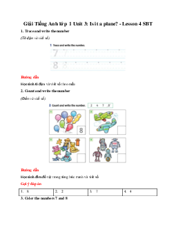 Giải Tiếng Anh lớp 1 Unit 3: Is it a plane? - Lesson 4 SBT | Family & Friends