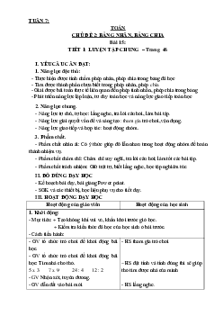 Bài 15: Luyện tập chung  - Tiết 1 | Giáo án Toán 3 | Kết nối tri thức