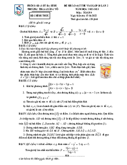 Đề thi thử Toán vào lớp 10 lần 2 năm 2022 – 2023 trường THCS Giảng Võ – Hà Nội