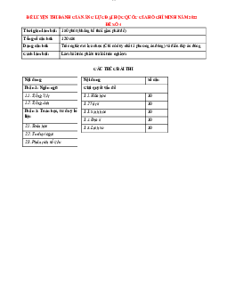 Đề luyện thi đánh giá năng lực | Đề số 4 Đại học Quốc gia Thành phố Hồ Chí Minh