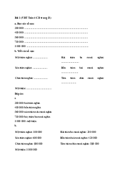 Vở bài tập Toán lớp 4 trang 13 Bài 4: Các số trong phạm vi 1 000 000 Cánh Diều