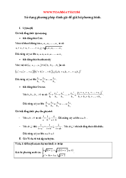 Một số hệ phương trình giải bằng phương pháp đánh giá – Nguyễn Văn Quốc Tuấn