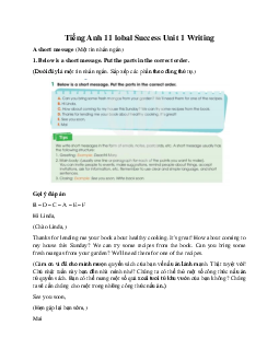 Giải Unit 1 Writing | Tiếng Anh 11 Global Success