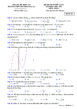 Đề thi thử THPT 2021 môn Toán lần 3 trường THPT chuyên Long An