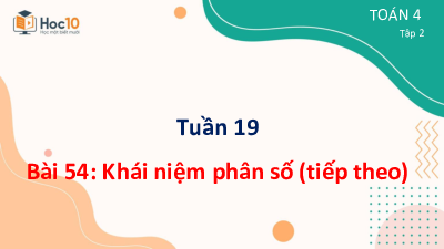 Bài giảng điện tử môn Toán 4 | Bài 54 - Khái niệm phân số   (Tiếp theo)| Cánh diều