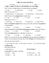 Phiếu bài tập tăng cường Toán lớp 5