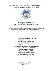 Báo cáo phân tích môi trường kinh doanh và môi trường quản trị chiến lược nhân lực của Unilever Việt Nam | Bài tập nhóm môn Quản trị nhân lực