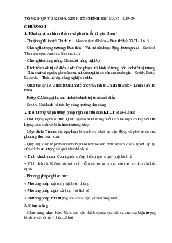 Tài liệu tổng hợp kiến thức Kinh tế chính trị Mác-Lênin | Đại học Kinh tế Quốc dân