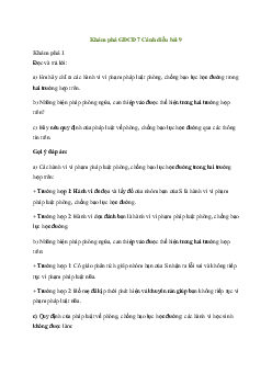 Giải giáo dục công dân 7 Bài 9: Ứng phó với bạo lực học đường | Cánh diều