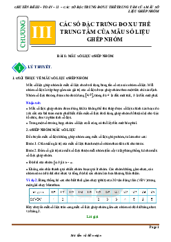 Các số đặc trưng đo xu thế trung tâm của mẫu số liệu ghép nhóm Toán 11 KNTTvCS