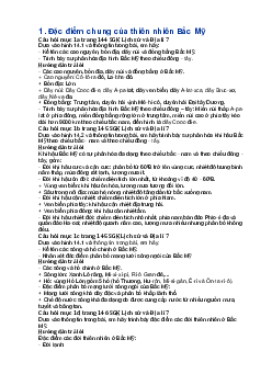 Giải SGK Địa lí 7 Bài 14: Thiên nhiên và dân cư, xã hội Bắc Mỹ - Chân trời sáng tạo