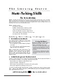 Note-taking Skills - lecture notes  - Tài liệu tham khảo môn Tiếng Anh(TA8 ISW) | Đại học Hoa Sen