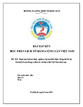 Trình bày bài học kinh nghiệm về phát triển kinh tế tập thể từ kỳ Đại hội IX của Đảng và liên hệ với thực tiễn Việt Nam hiện nay | Bài tập lớn môn Lịch sử đảng cộng sản Việt Nam