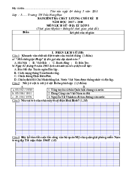 Đề thi học kì 2 môn Lịch sử - Địa lý lớp 5 trường Tiểu học Trần Hưng Đạo, Đắk Lắk năm 2017 - 2018