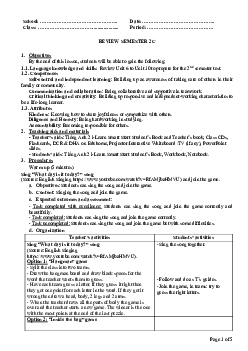 Giáo án Tiếng Anh 2 sách i-Learn Smart Start (Cả năm) | Semester 2c