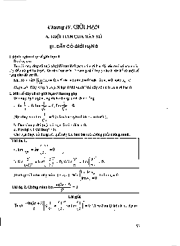 Kĩ thuật tính giới hạn của dãy số và hàm số