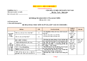 Kế hoạch giáo dục môn văn lớp 7 cánh diều năm 2022-2023
