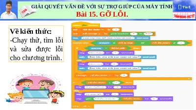 Giáo án điện tử Tin học 8 Bài 15 Kết nối tri thức: Gỡ lỗi