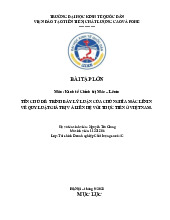 Trình bày lý luận của chủ nghĩa mác lênin về quy luật giá trị và liên hệ với thực tiễn ở việt nam | Bài tập lớn môn triết học mác - lênin